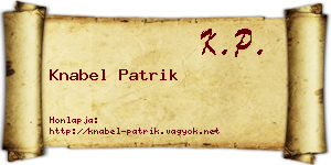 Knabel Patrik névjegykártya